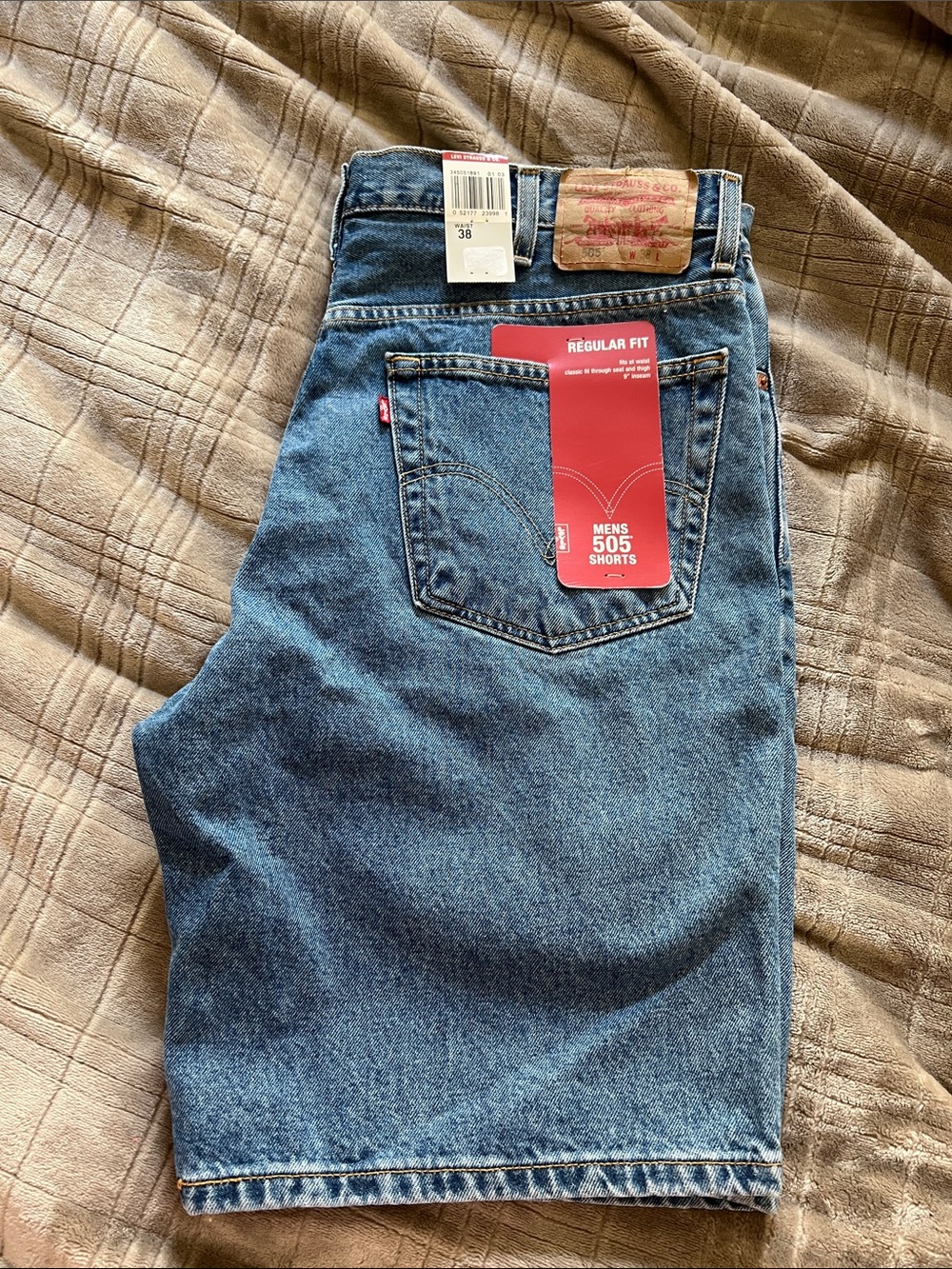 Levi's Men's 505 Relaxed Fit Blue Denim Shorts